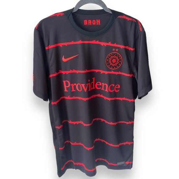 Men's Nike Black Portland Thorns FC 2021/22 Away Replica Jersey - Picture 1 of 11